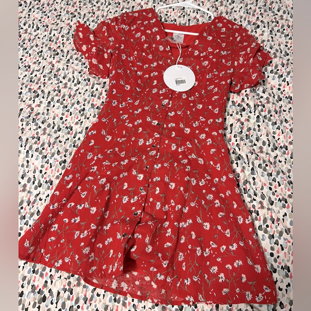 Princess Polly red floral mini dress